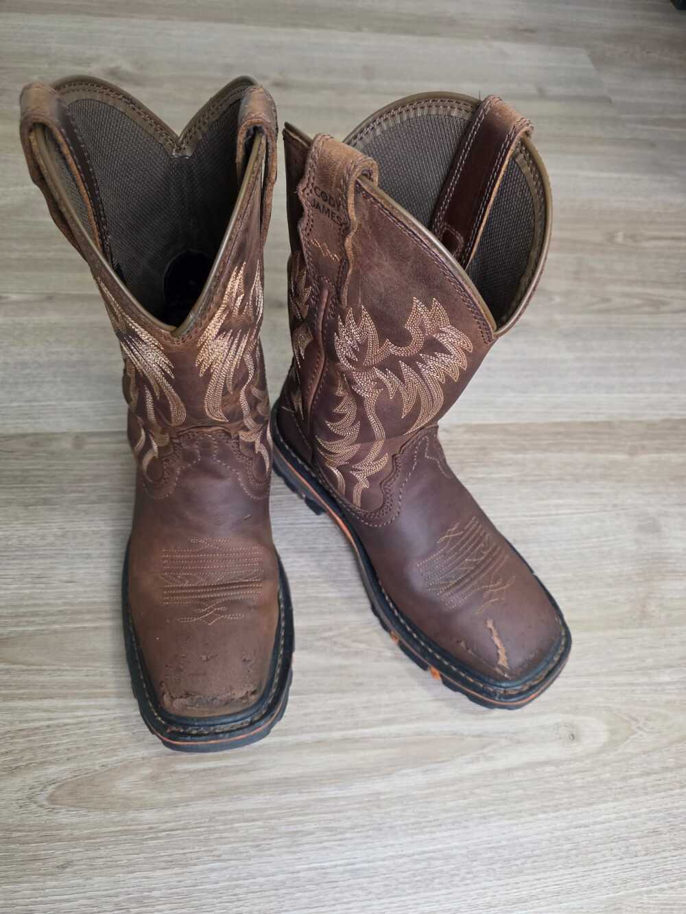 Cody James Brown Steel Toe Work Boots Vibram Sole Men's 7.5D EH PR Leather
